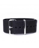 bracelet montre nylon NATO 20mm noir